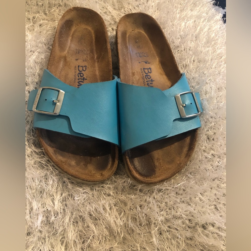 Betula by Birkenstock Blue Slide Sandals with Buckle